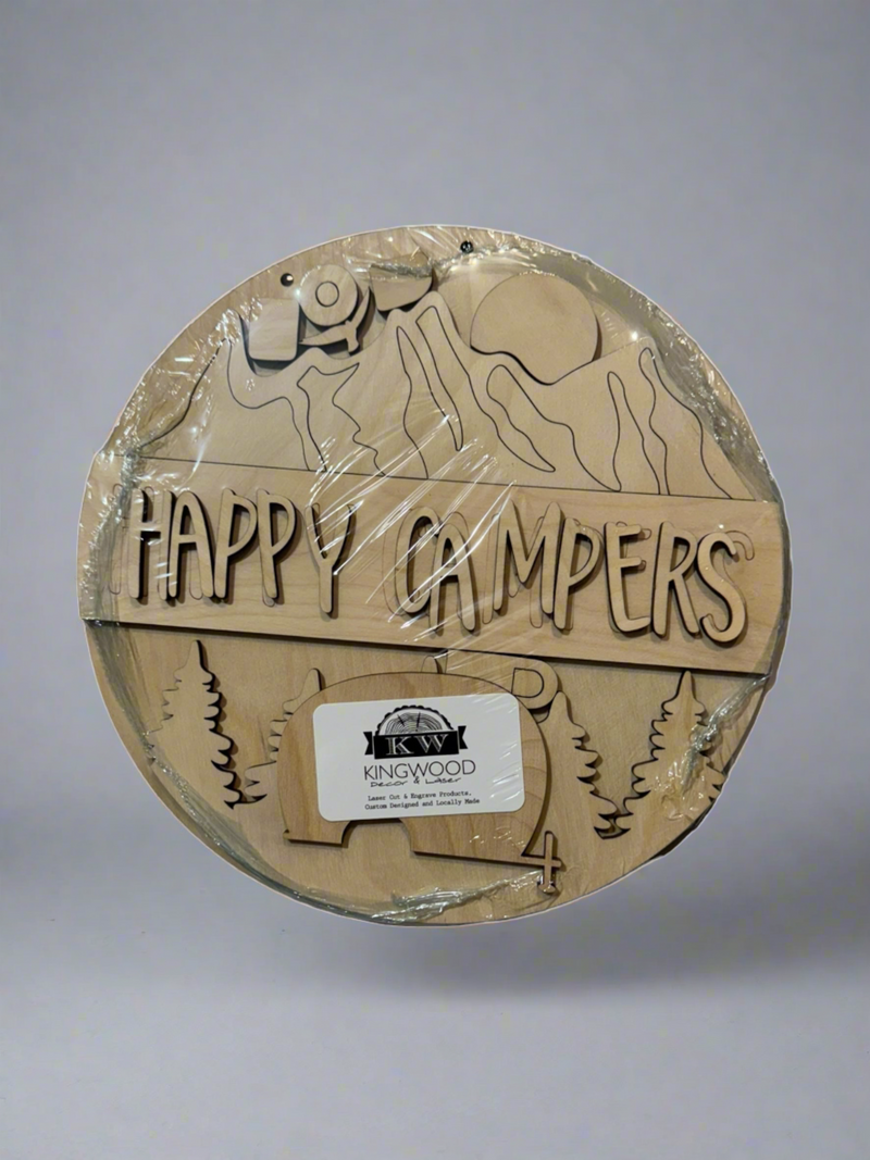 Happy Campers Paint Kit - DIY Craft Blank 12"