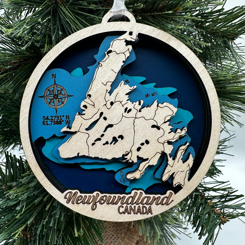 Newfoundland layered ornament