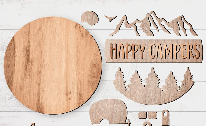 Happy Campers Paint Kit - DIY Craft Blank 12"