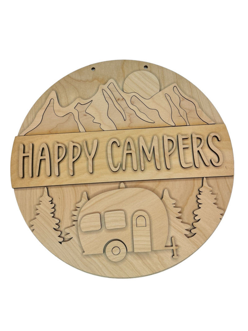 Happy Campers Paint Kit - DIY Craft Blank 12"