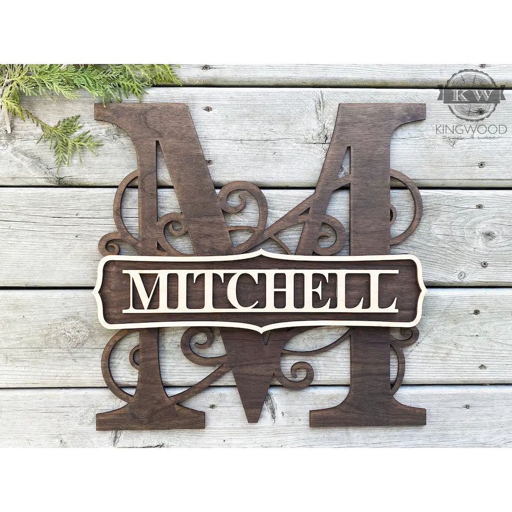 Large 3d multi-layer monogram sign – Kingwood Decor & Laser